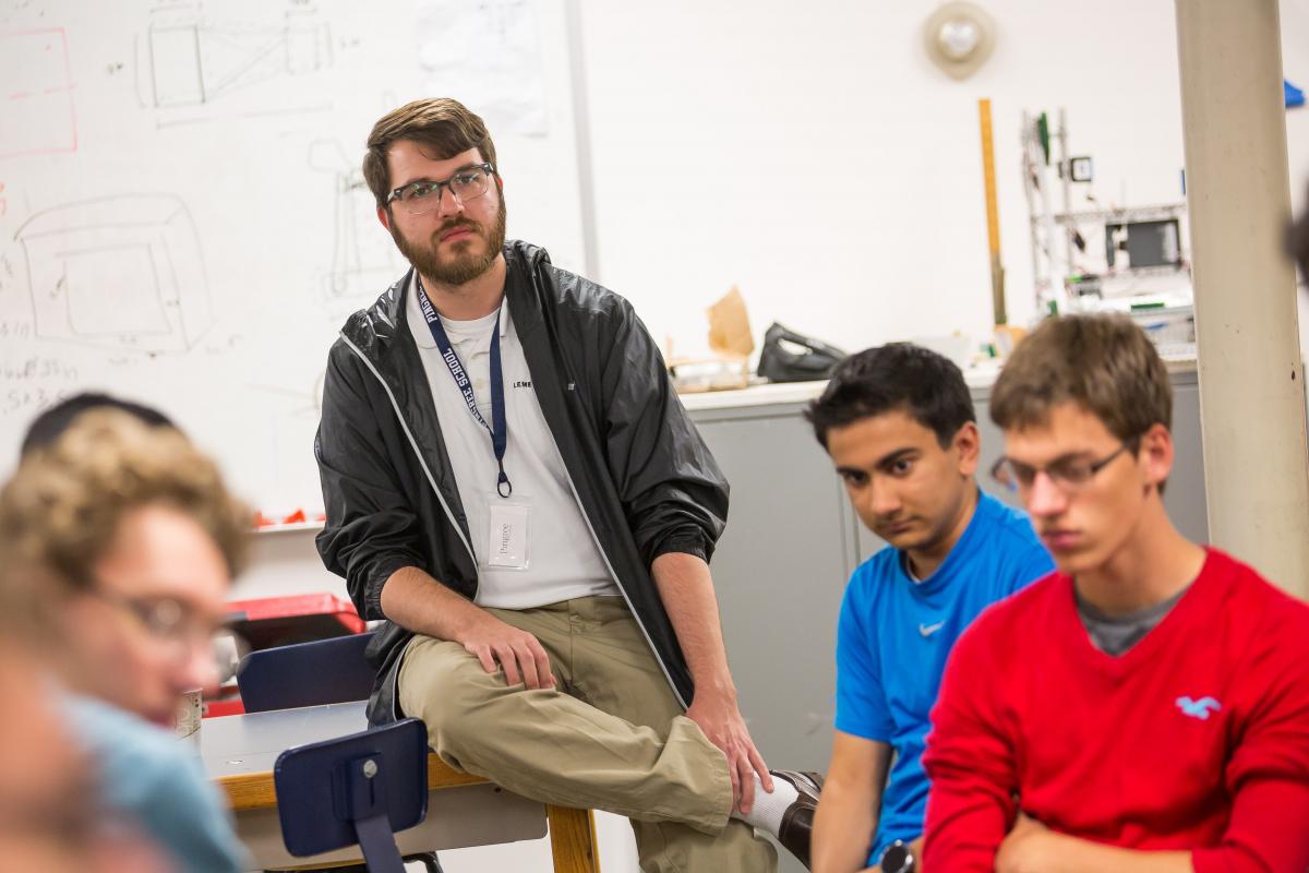 [Tony Perry meeting with the Pingree InvenTeam in October]